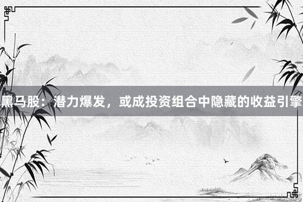 黑马股：潜力爆发，或成投资组合中隐藏的收益引擎