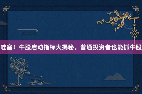 哇塞！牛股启动指标大揭秘，普通投资者也能抓牛股