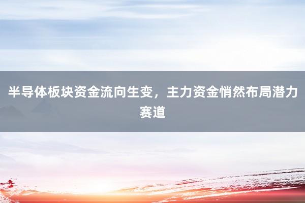 半导体板块资金流向生变，主力资金悄然布局潜力赛道