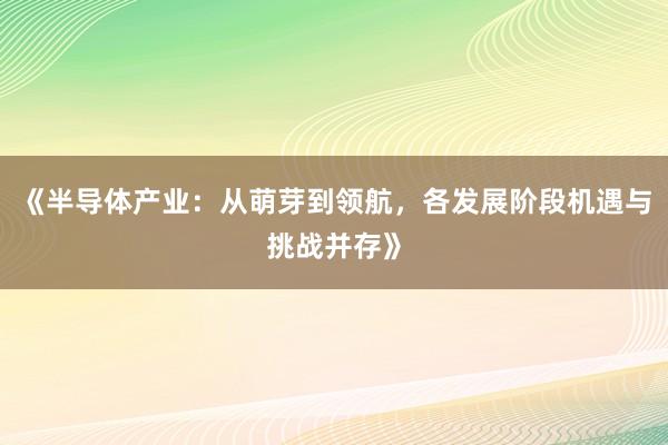 《半导体产业：从萌芽到领航，各发展阶段机遇与挑战并存》