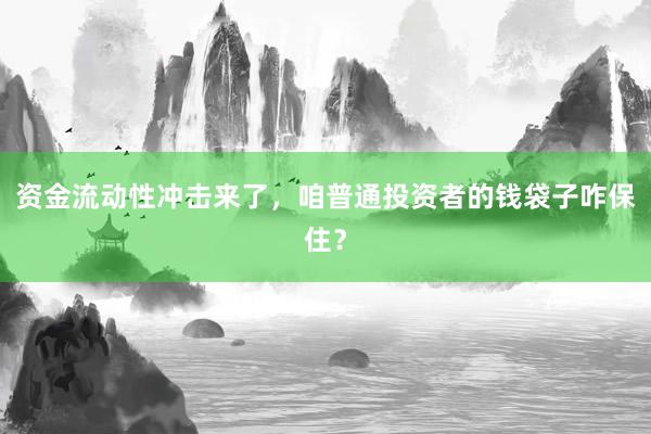 资金流动性冲击来了，咱普通投资者的钱袋子咋保住？