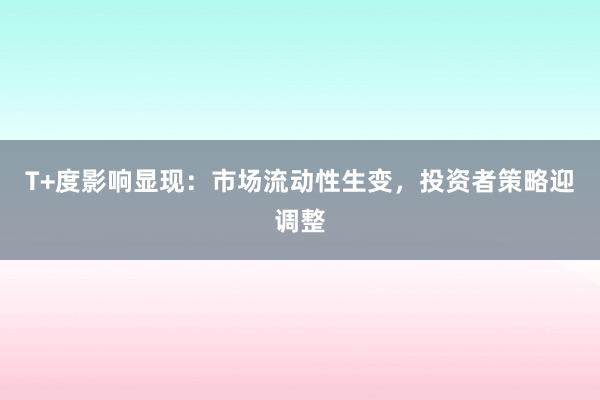 T+度影响显现：市场流动性生变，投资者策略迎调整