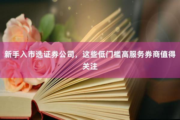 新手入市选证券公司，这些低门槛高服务券商值得关注